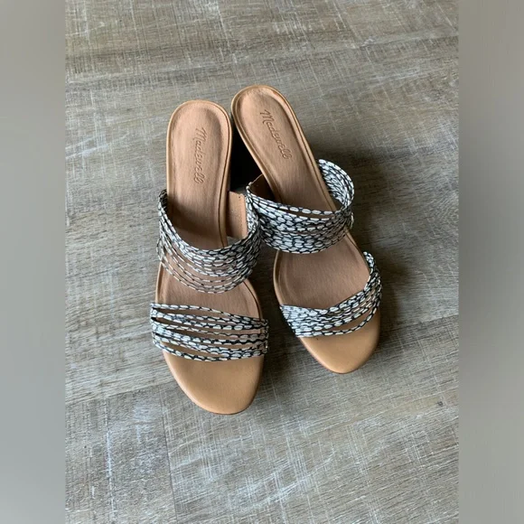 Madewell Women’s The Meg Slide Strappy Sandal Snake Embossed Leather 11 boho - Picture 10 of 12